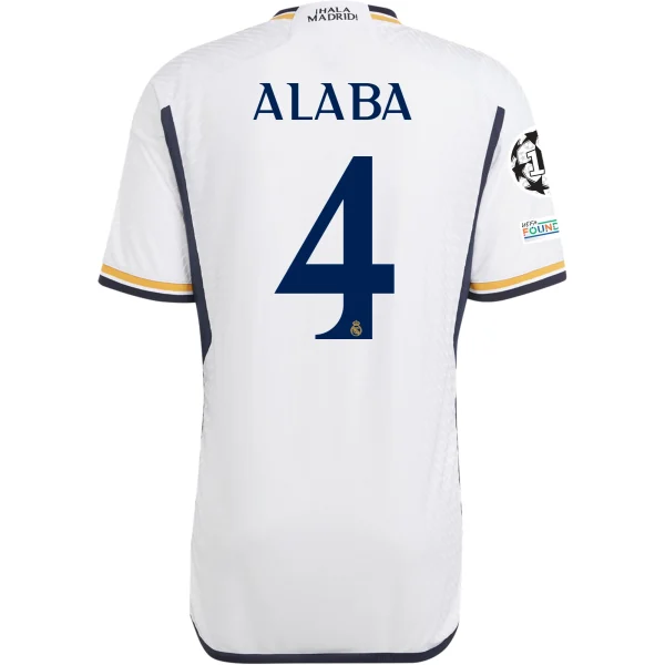 David Alaba Real Madrid 23/24 Authentic Home Jersey