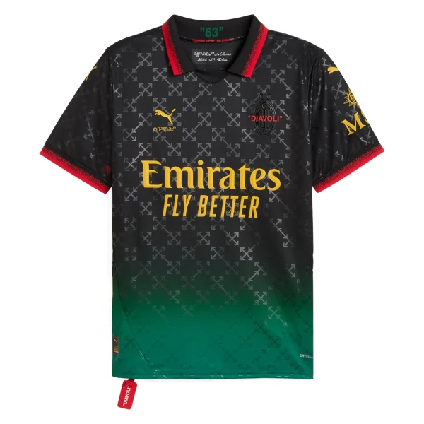 AC Milan x Off-White 2025 Limited Edition Fourth Jersey (Black)